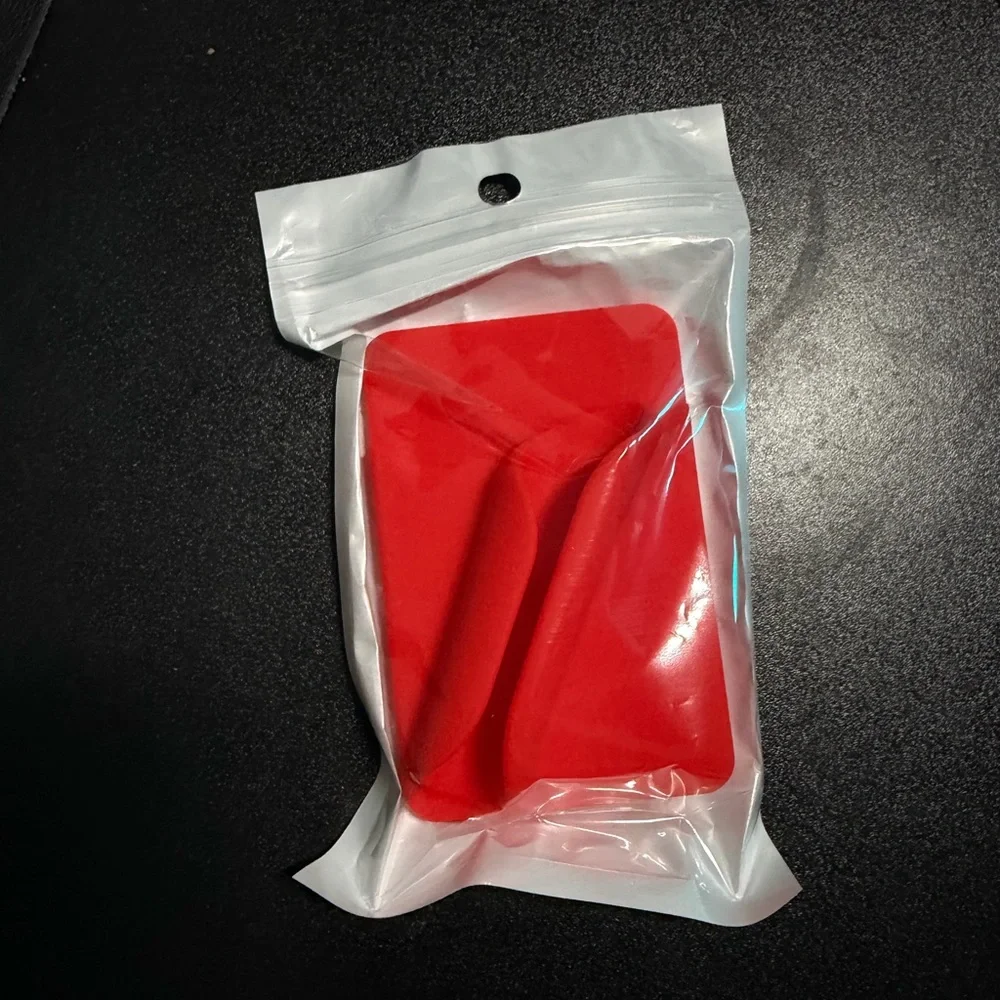 Red Silicone Removable Wallet and Lip Gloss Card Holder